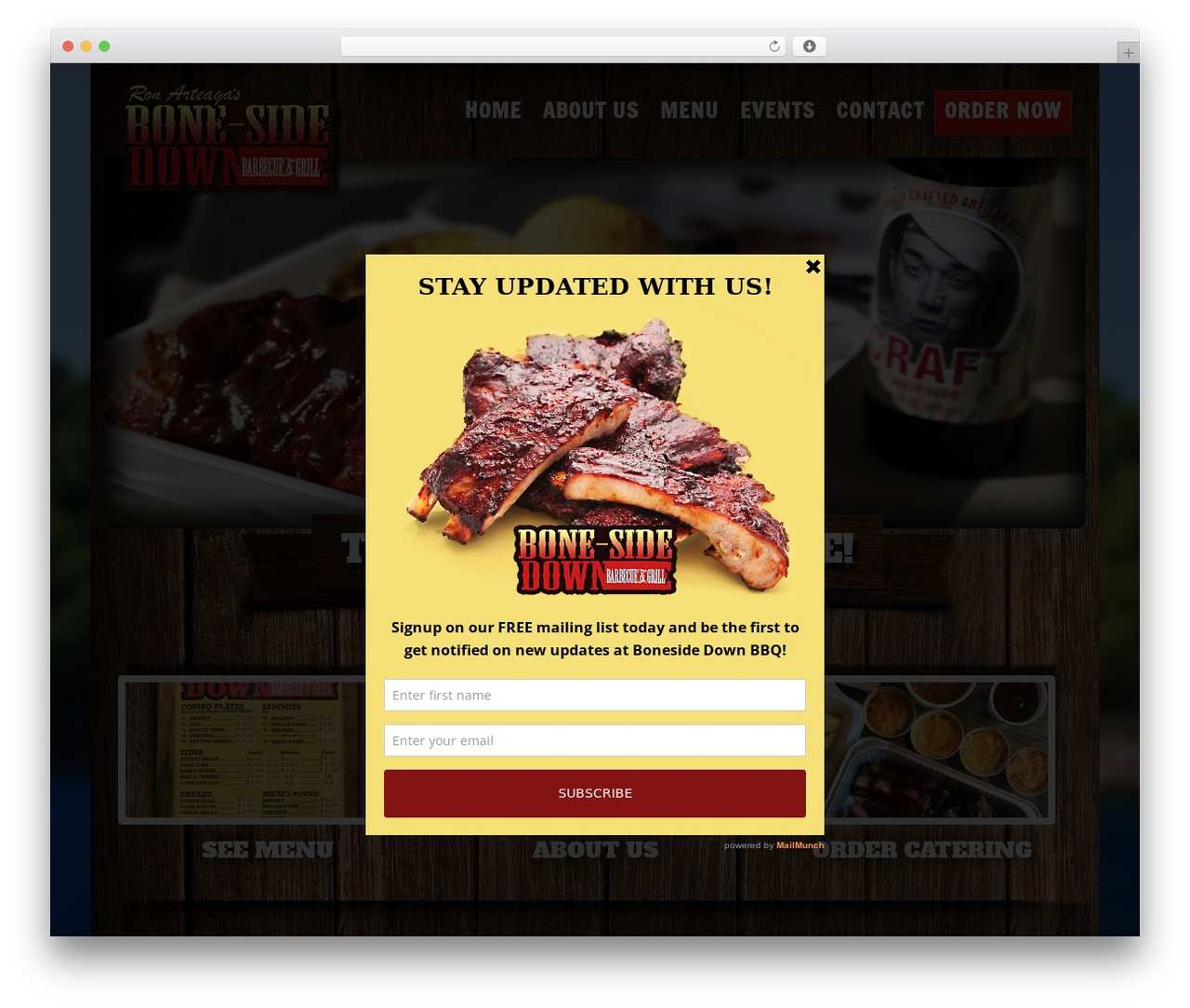WordPress theme Boneside Down BBQ - bone-sidedown.com