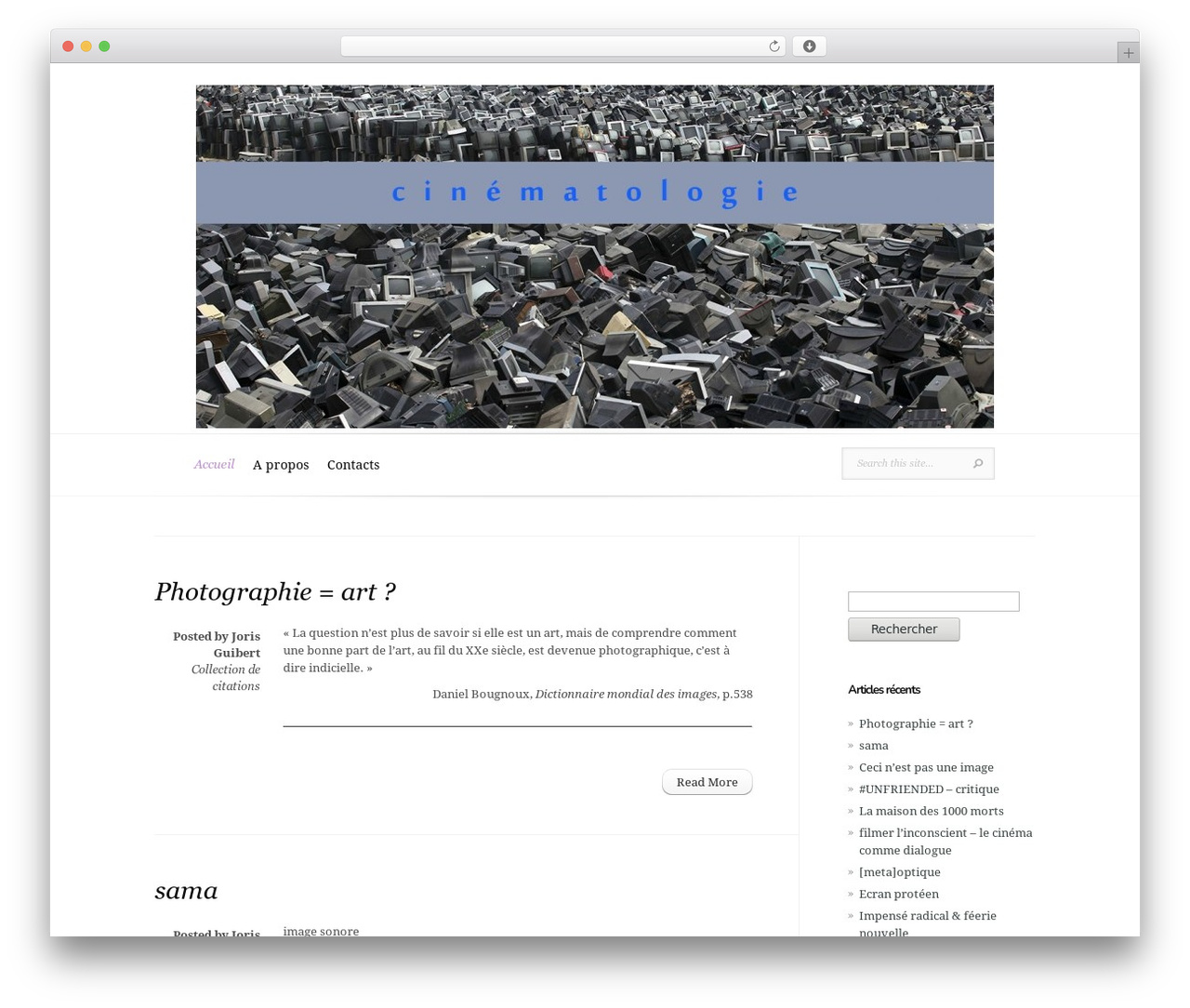 WordPress theme Evolution - cinematologie.net