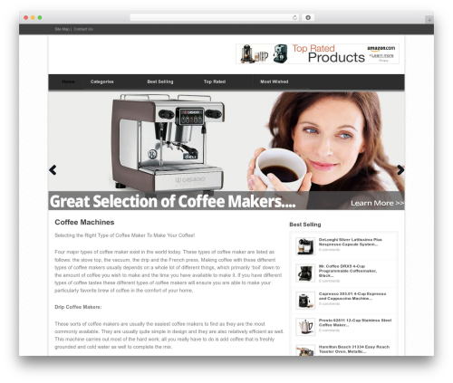 WordPress website theme CoffeeMachine - coffeelattemaker.com/wordpress