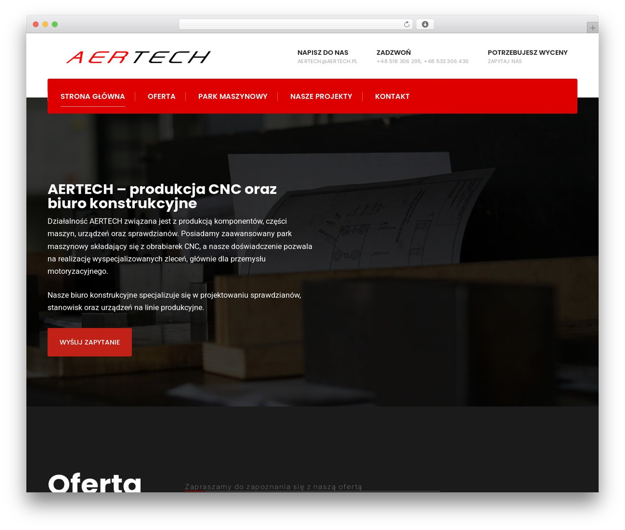 WordPress website theme ConArch - aertech.pl
