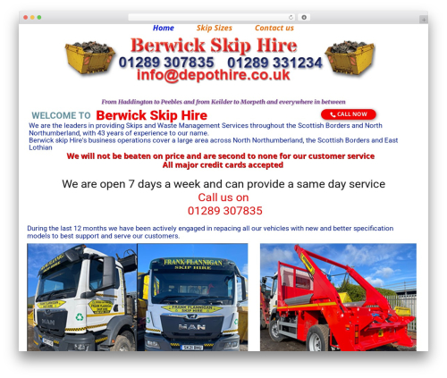Nicepage WordPress plugin - berwick-skiphire.co.uk