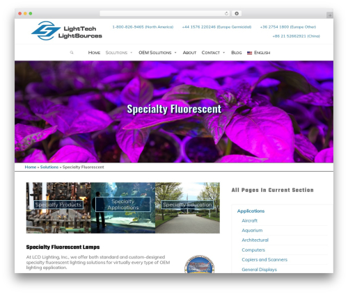 Roseta Plus WordPress website theme - light-sources.com/solutions/specialty-fluorescent