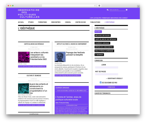 OPC WordPress theme - collectivites.observatoire-culture.net