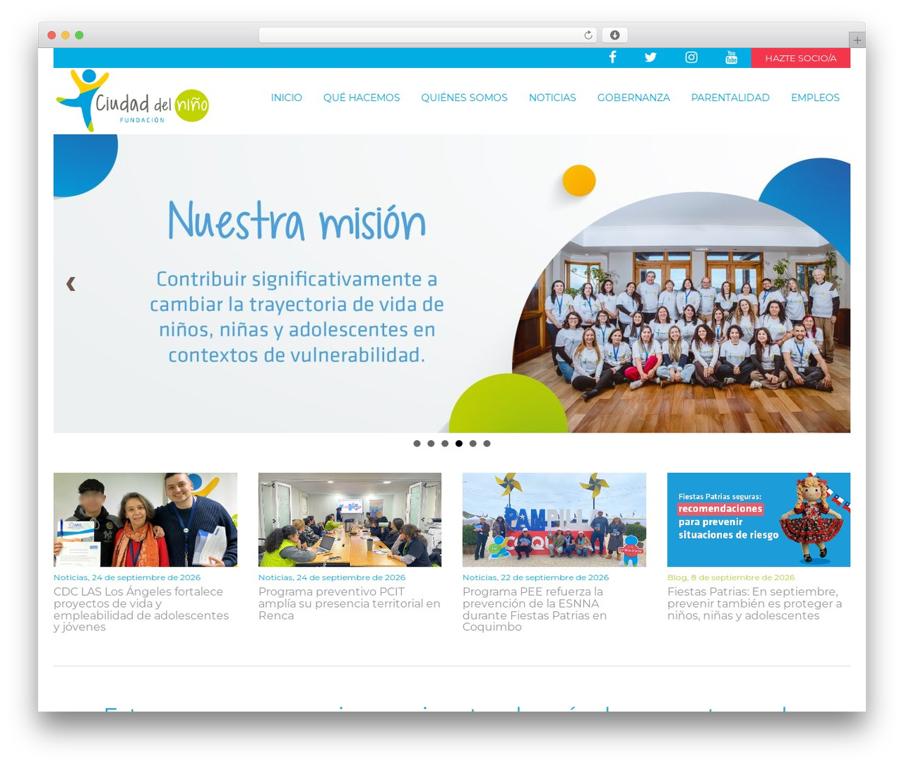 Theme WordPress upBootWP - ciudaddelnino.cl