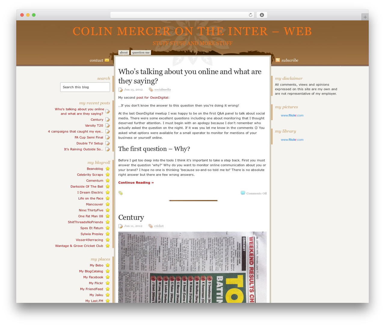 WordPress website theme Disciple - colinmercer.co.uk