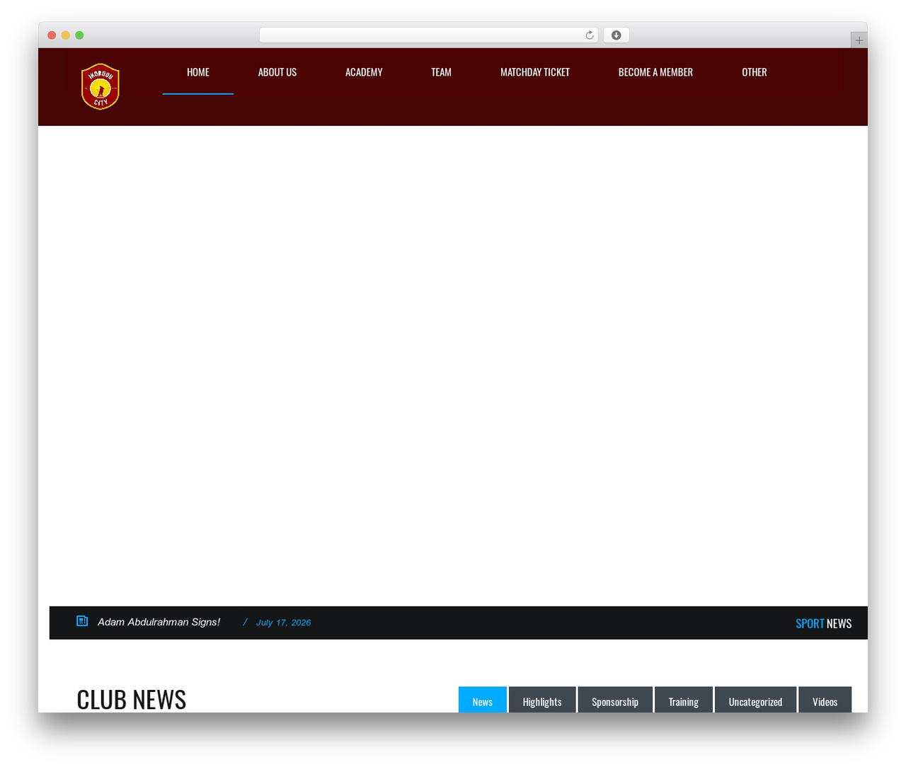 Splash WordPress theme - ikoroducityfc.com