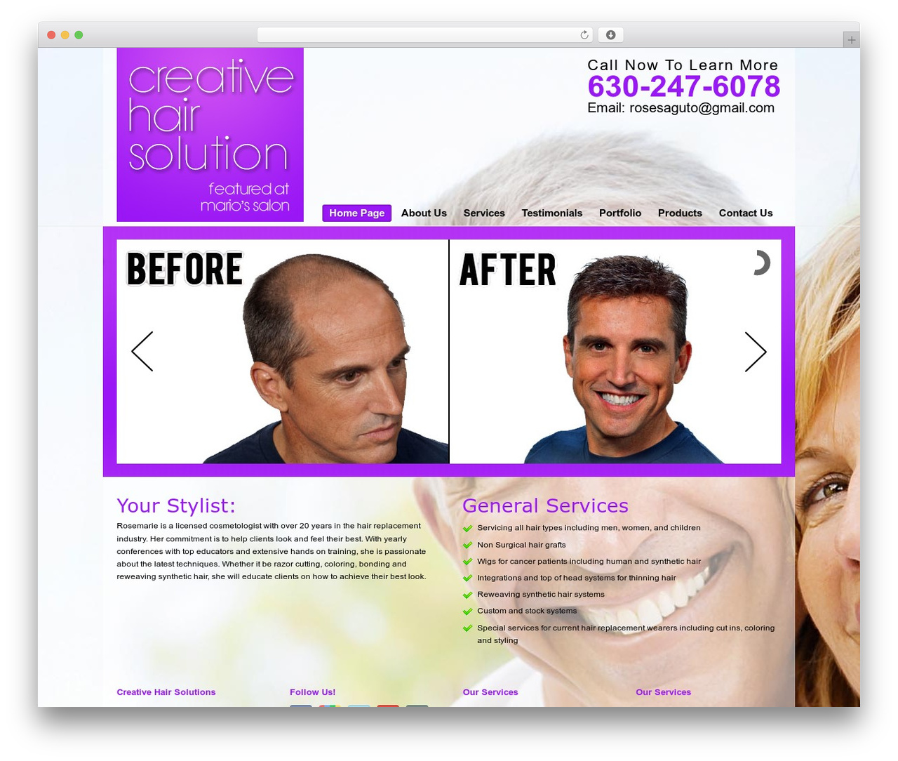 WordPress theme DTV - creativehairsolution.com