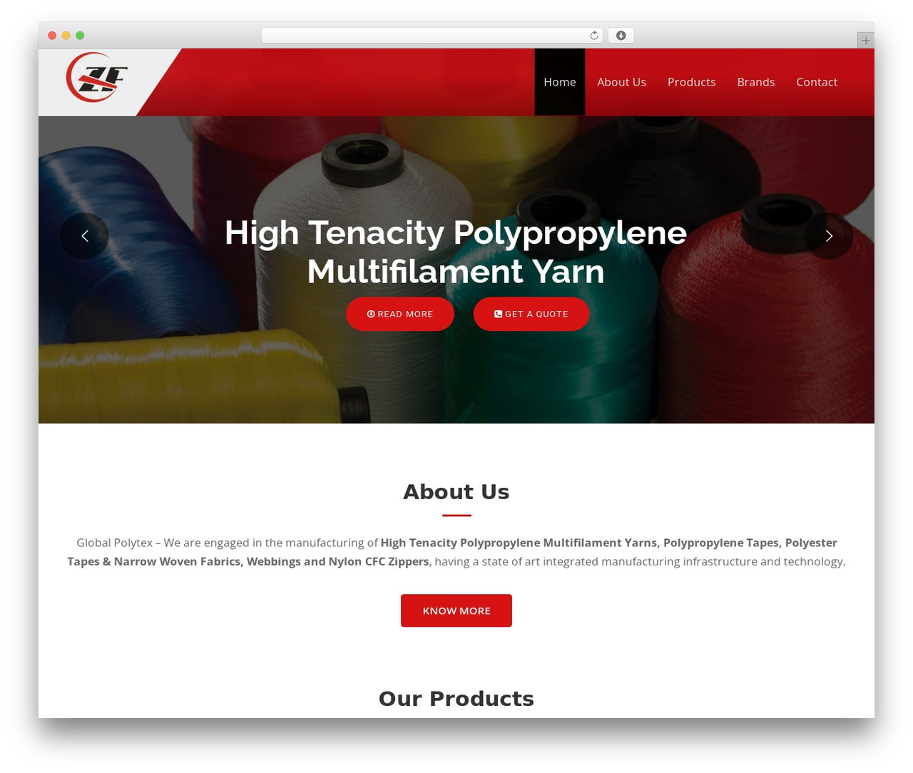 WordPress theme Global Polytex Template - globalpolytex.com