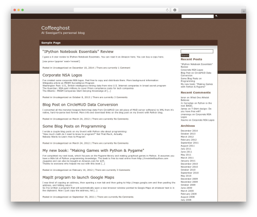 WordPress website theme Tsokolate - coffeeghost.net