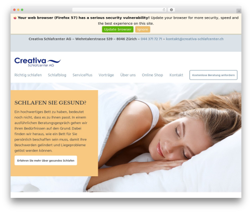 Creativa WordPress theme - creativa-schlafcenter.ch