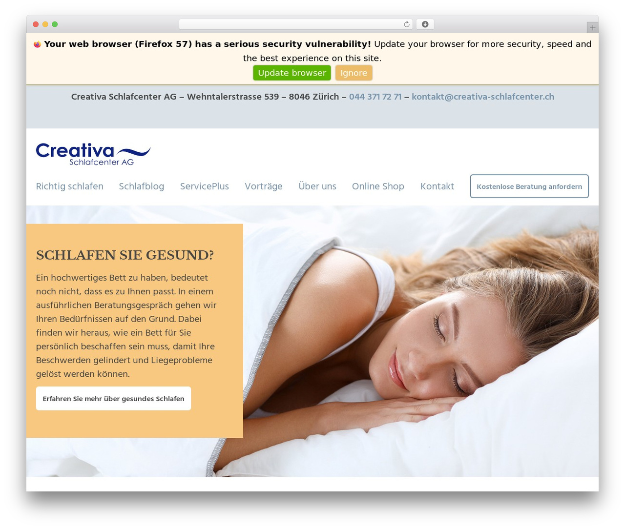 Creativa WordPress theme - creativa-schlafcenter.ch