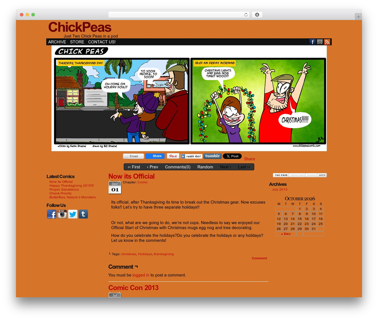 Easel WordPress theme - chickpeascomic.com