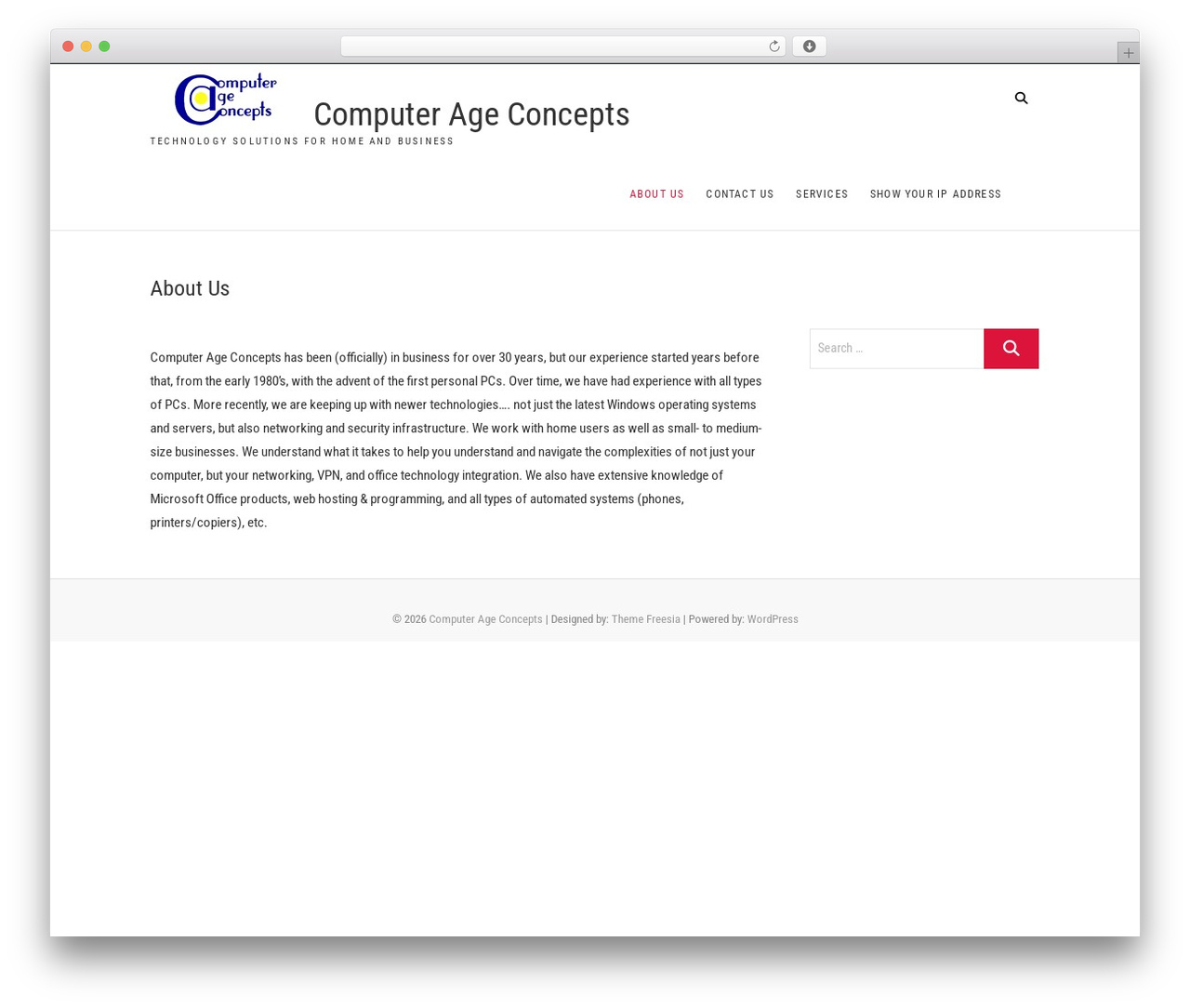 Event WordPress theme - computerageconcepts.com