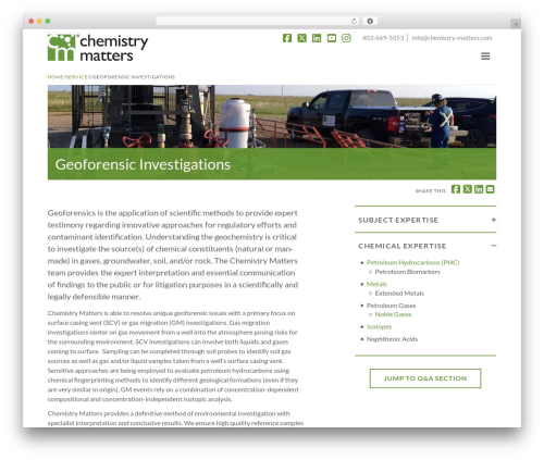 Mailerpress WordPress plugin - chemistry-matters.com/services/geoforensic-investigations