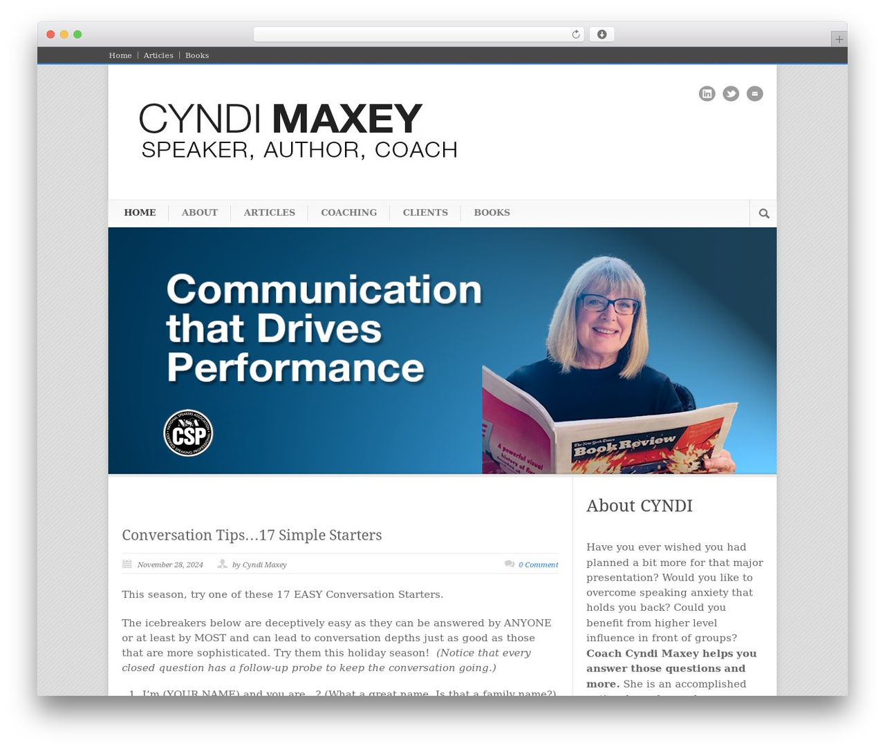 Modernize WordPress theme - cyndimaxey.com