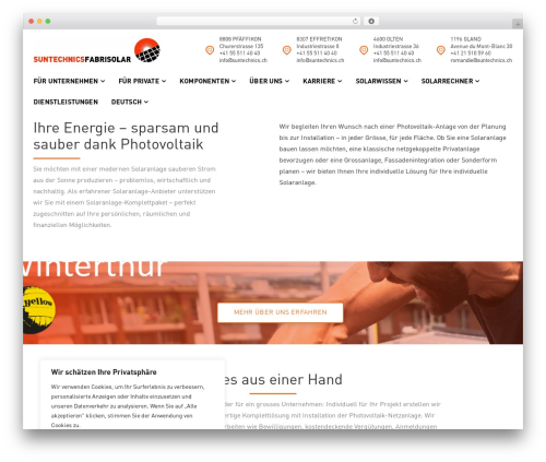 Nur WordPress website theme - suntechnics.ch