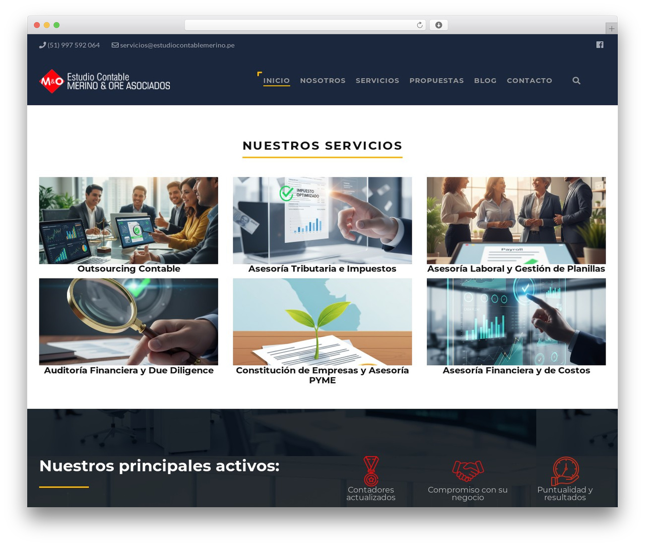 Structure WordPress theme - estudiocontablemerino.pe