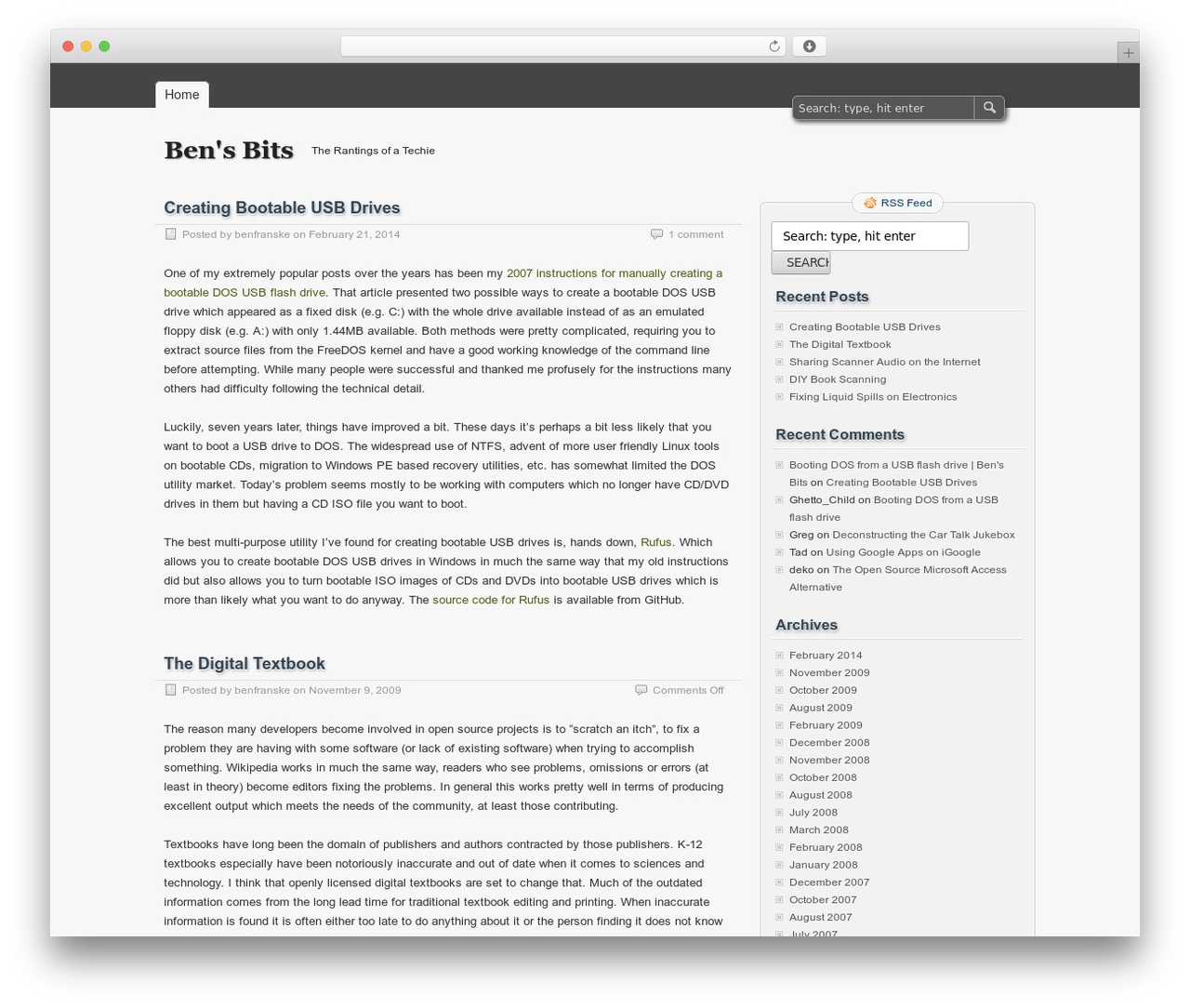 zBench theme WordPress - bensbits.com