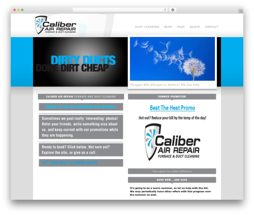Caliber WordPress theme - caliberair.ca