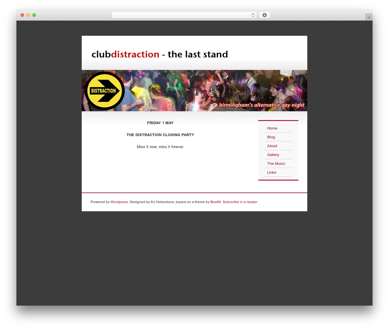 CMS 2 WordPress theme - clubdistraction.co.uk