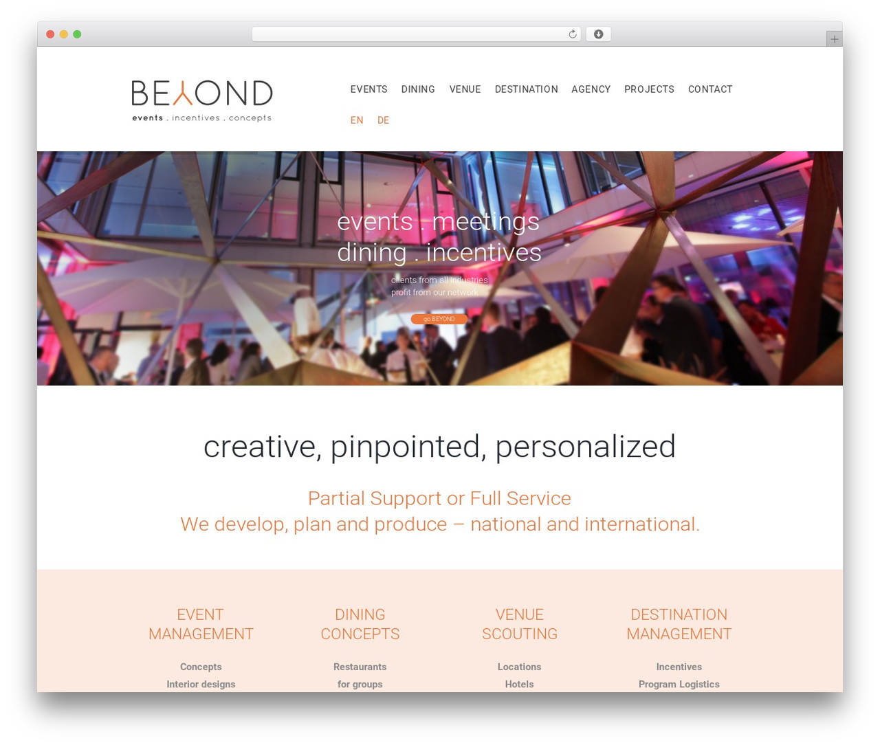 Ester theme WordPress - beyond-events.de