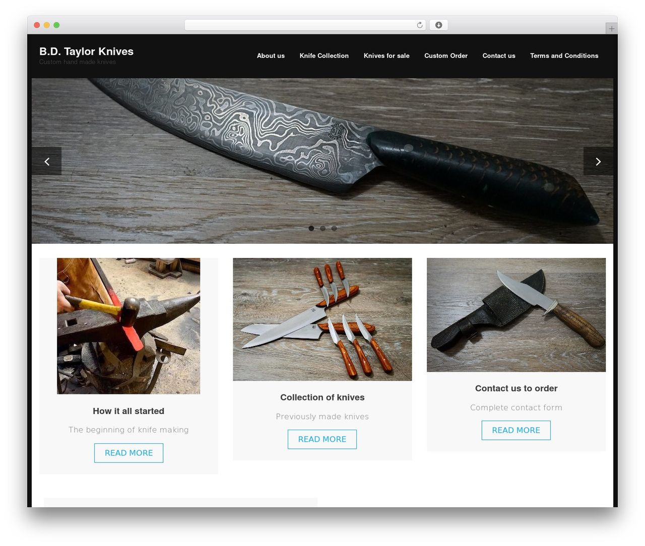 WordPress theme Shuttle - bdtaylorknives.com