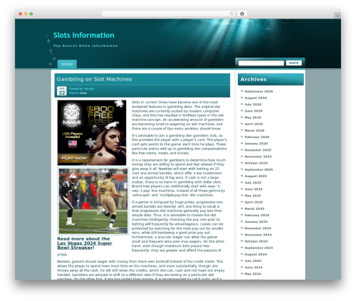 WordPress theme Under the Sea - cherryslots.net