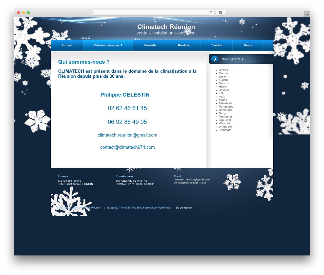 WordPress website theme intrepidity - climatech974.com