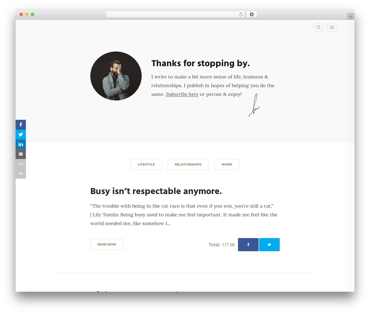 Ecko Ember WordPress theme - tylerwardis.com