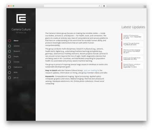 Faculty WordPress theme - cameraculture.media.mit.edu