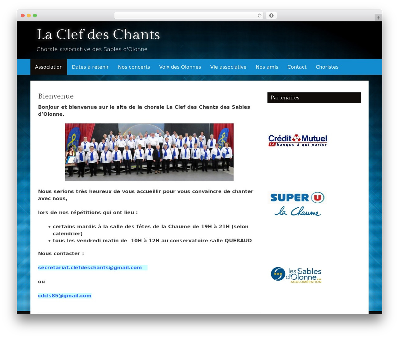 Kavya WordPress theme - choralelaclefdeschants.com