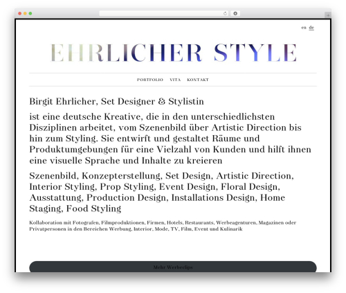 WordPress theme Ehrlicher Style Theme - ehrlicherstyle.com/startseite