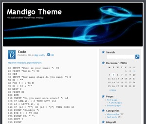 WordPress theme Mandigo by t0mmmmmmm