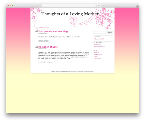 WordPress theme Sunset Theme - christinedalessandro.com