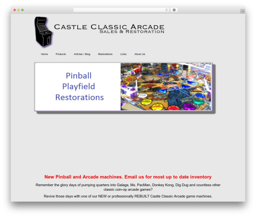 Storefront Elegance WordPress store theme - castleclassicarcade.com