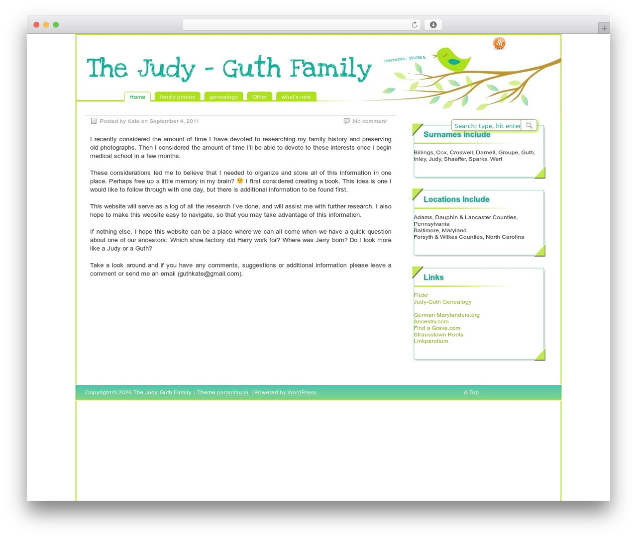 Theme WordPress paramitopia - judyguth.com