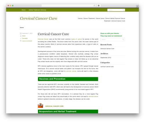 Rumput Hijau theme WordPress - cervical-cancer-cure.herbal-treatment-advisory.com