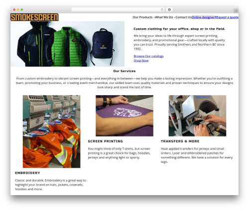 Smokescreen Theme WordPress theme design - smokescreengraphics.com