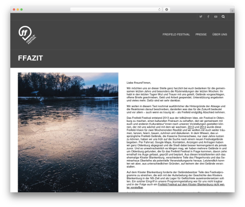 Best WordPress theme Metric - freifeld-festival.de