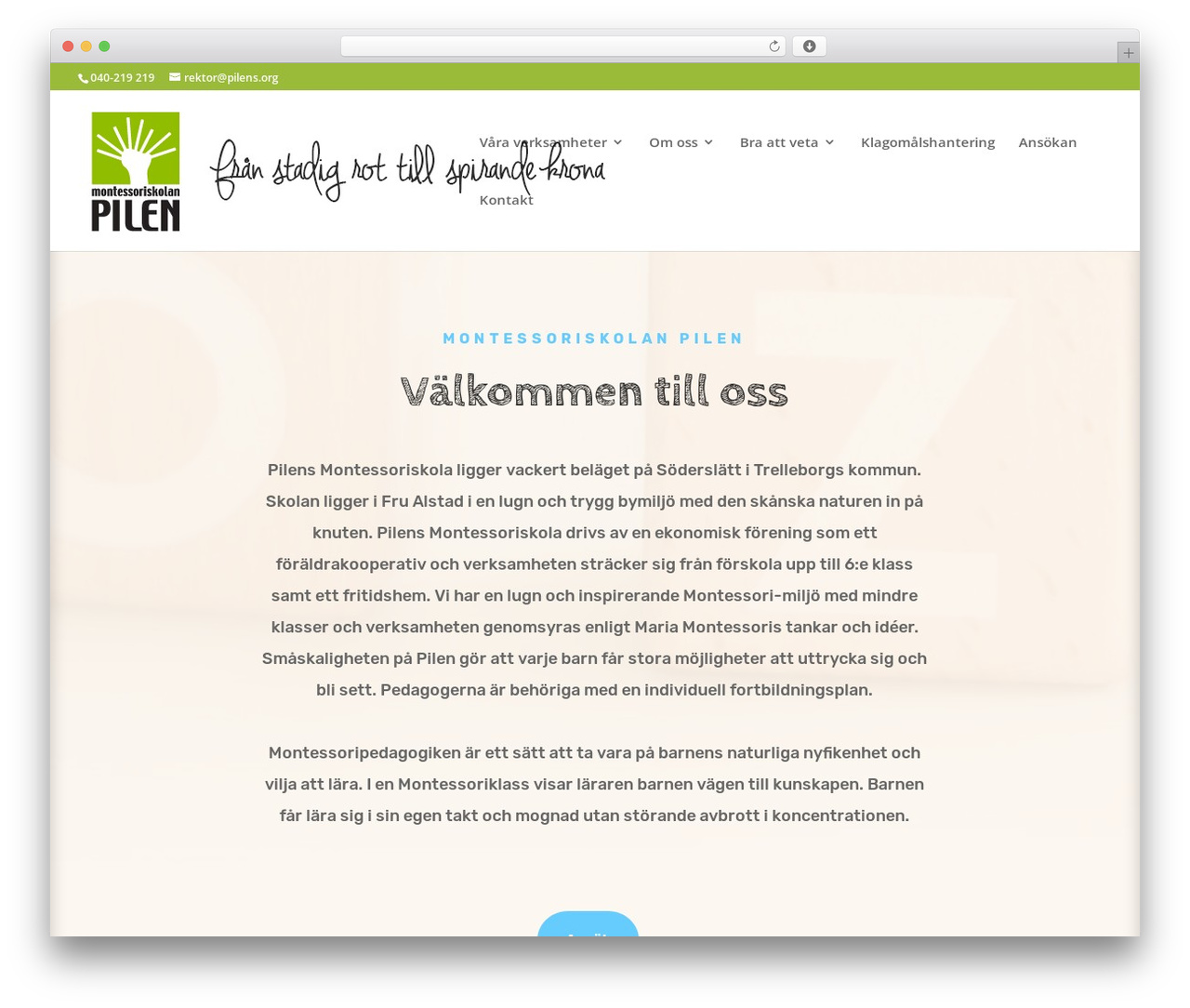 Divi WordPress theme - pilensmontessoriskola.com