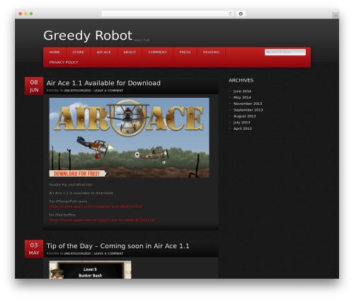 GamePress theme WordPress - greedyrobot.ie