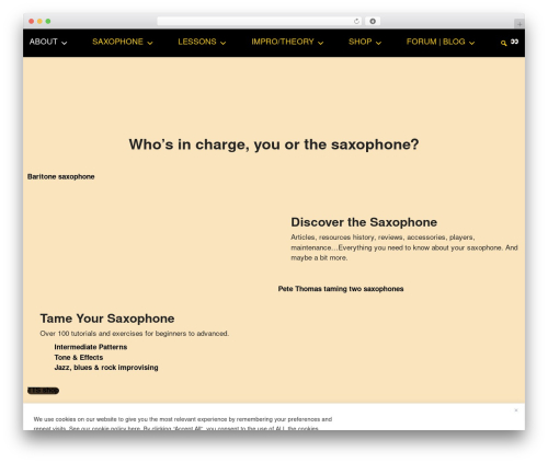 GeneratePress WordPress website theme - tamingthesaxophone.com