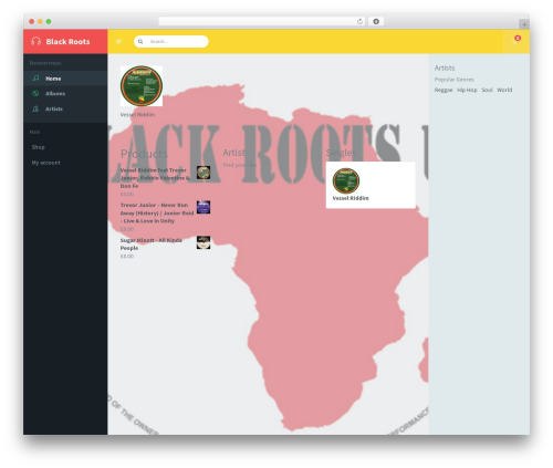 Musik WordPress website theme - blackroots.net
