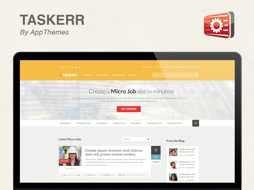 Taskerr premium WordPress theme by AppThemes