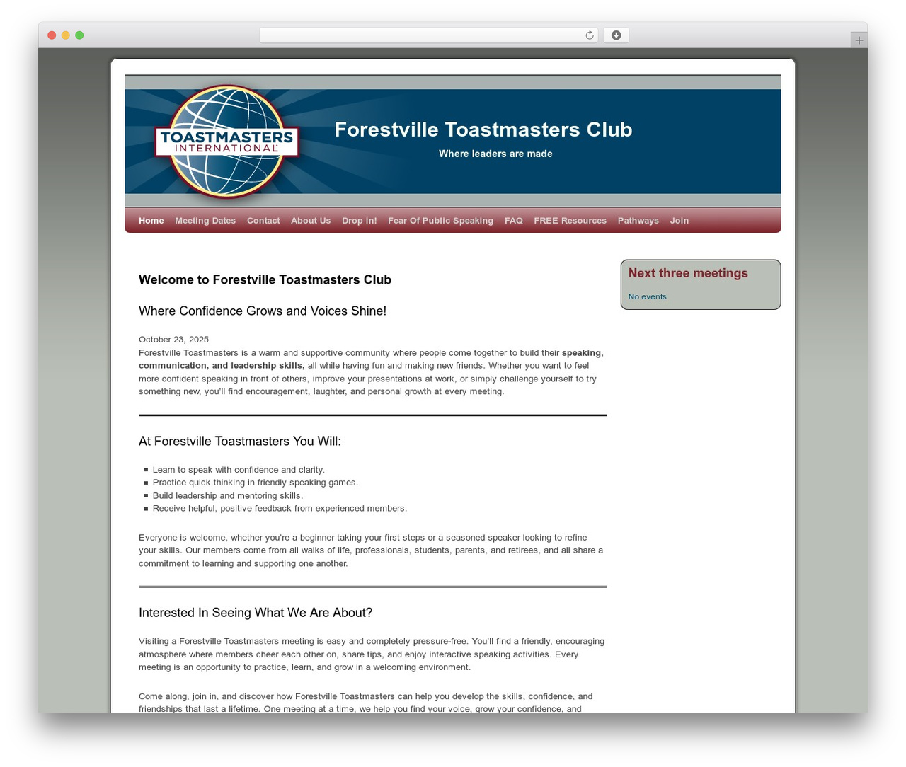 Weaver theme WordPress - forestvilletm.org