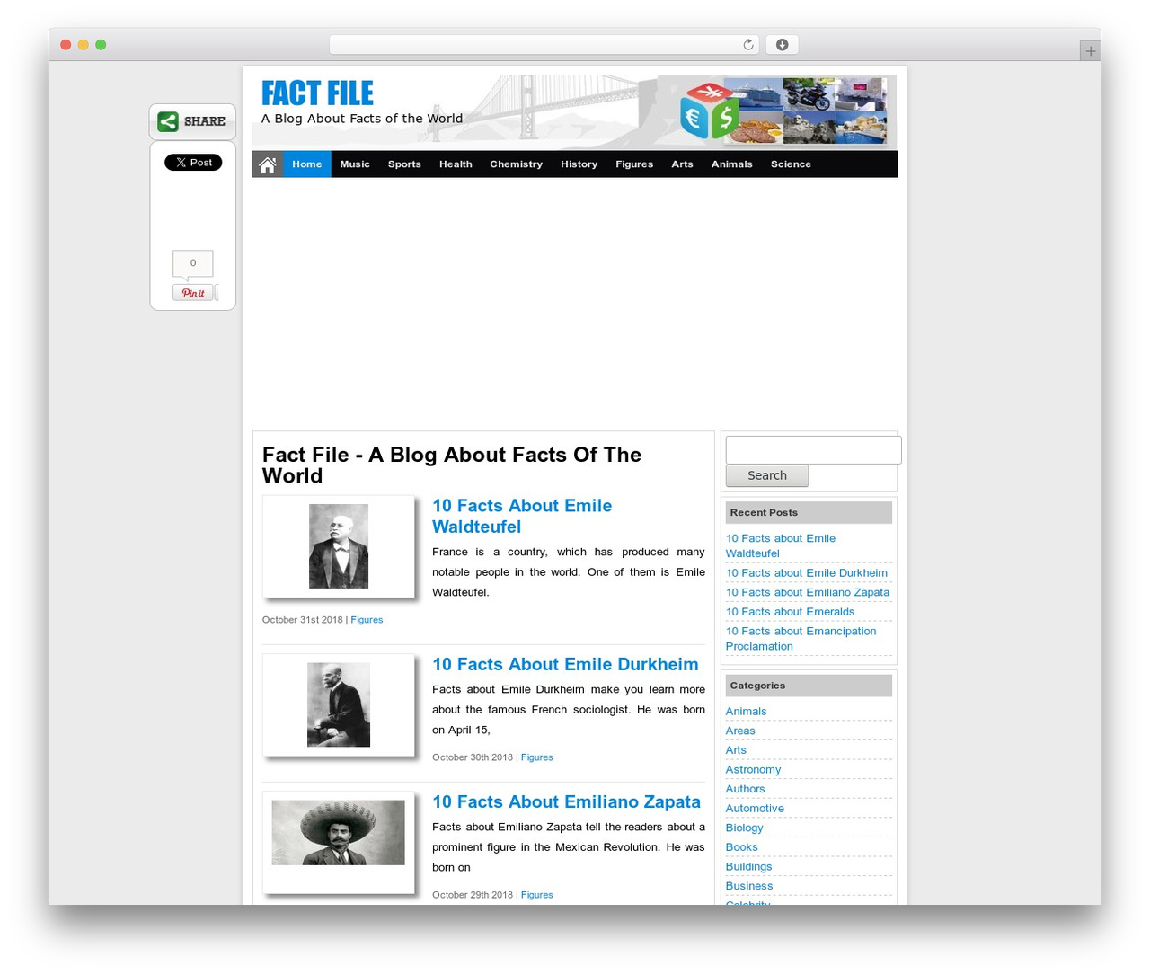 WordPress theme Simple Fast Responsive - factfile.org