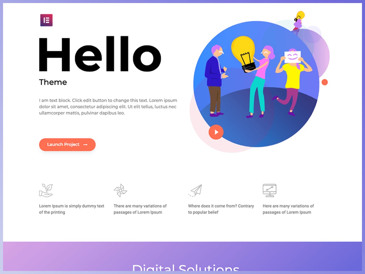 WordPress theme Hello Elementor WordPress theme Hello Elementor