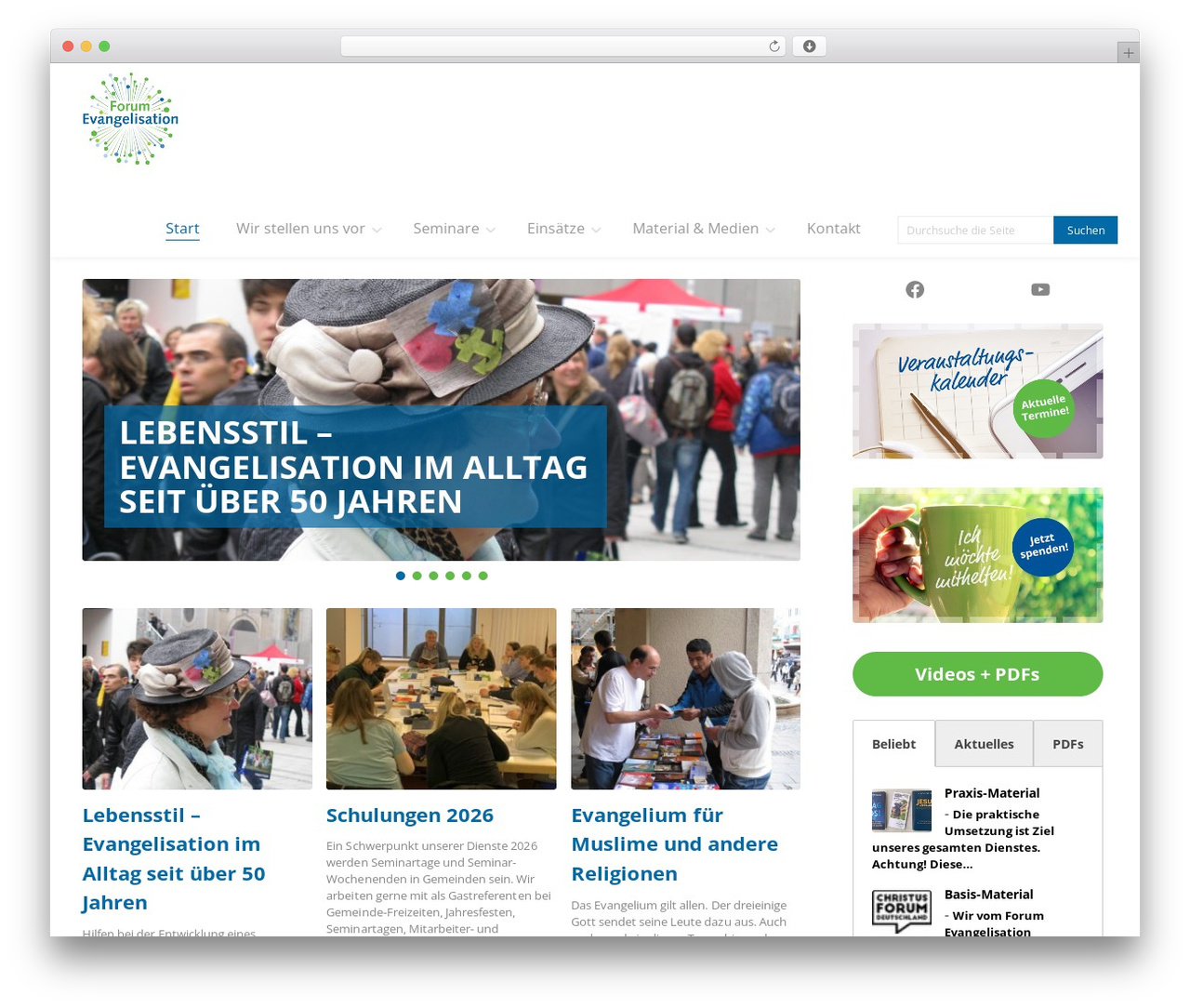 WP theme FE Theme - forum-evangelisation.de