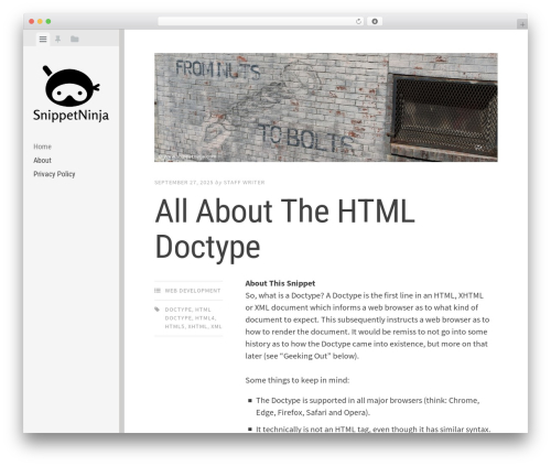 Editor theme WordPress - snippetninja.com