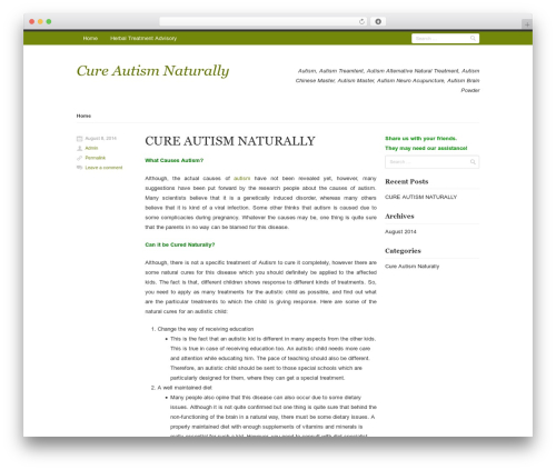 Rumput Hijau theme WordPress - cure-autism-naturally.herbal-treatment-advisory.com